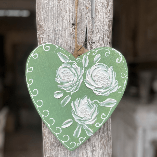 Cœur vert amande 