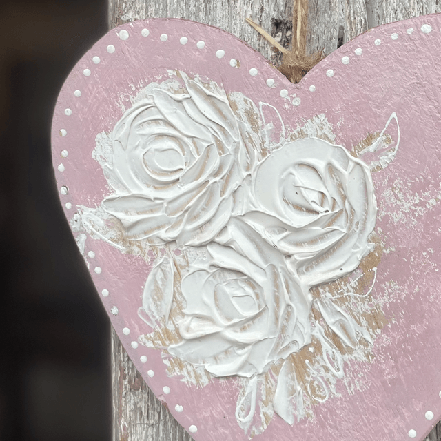 Cœur rose poudré
