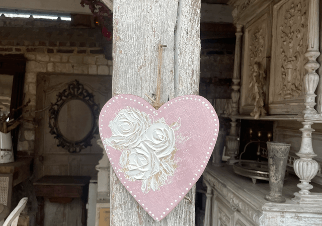 Cœur rose poudré