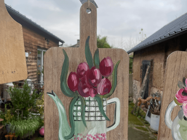 Cafetière fleurie
