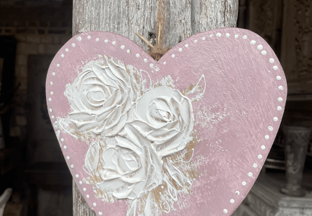Cœur rose poudré