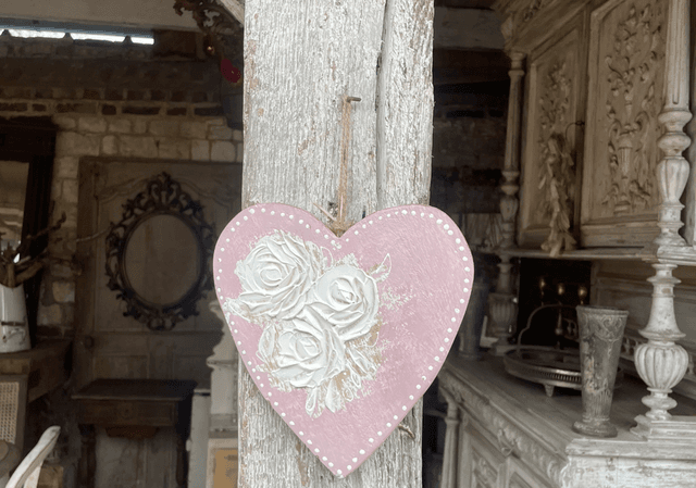 Cœur rose poudré
